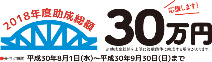 2018年度助成総額30万円